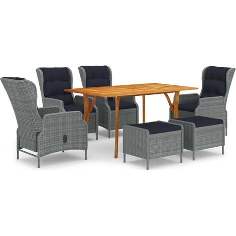 Set Mobili da Pranzo per Giardino 7 pz Grigio Chiaro vidaXL (1/5)