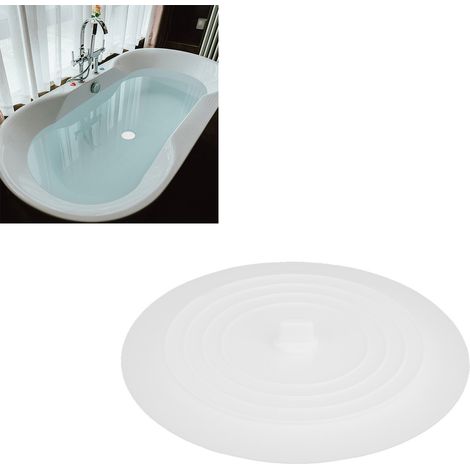 Bouchons d'évier en silicone, bouchons de canalisation durables et pratiques pour salle de bain et cuisine (blanc) (1/5)