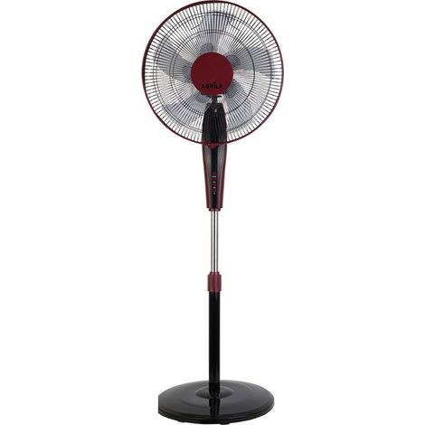 Ventilador De Pie Borlon Negro/burdeos 3 Vel.55w 5x2 aspas Orientable+ Remoto+ Temporizador Regx43x40 Cm (1/3)