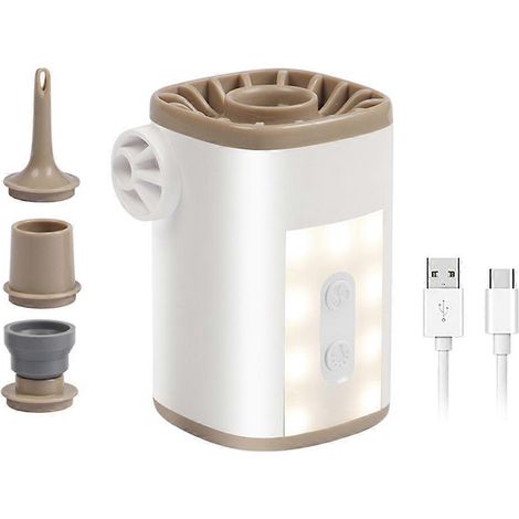 Mini pompe à air gonflable de camping rechargeable par USB, avec lampe de camping, matelas, bateau gonflable et pompe à vide. (1/5)