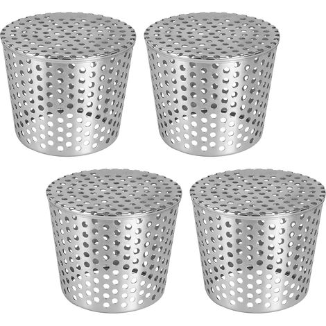 4 Pièces Crapaudine de Gouttière Grille 90-110mm, Gouttière Anti Feuilles Filtre de Descentes en Acier Inoxydable, Grilles de Drainage pour Maison Avant-Toit Fossé Égout (1/5)