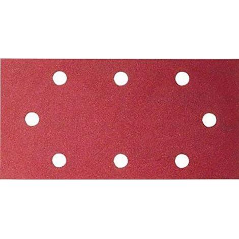 Lot de 10 Feuilles abrasives 93x185mm 8 trous Grain 60 pour Ponceuses vibrantes Bois Métal (1/3)