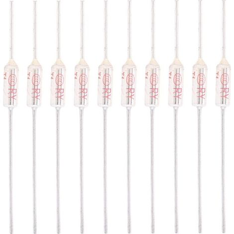 Fusibile termico 10 A / 250 V – Confezione da 10 pezzi con custodia metallica, temperatura di intervento 192 °C