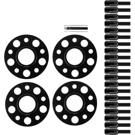 Kit 4 Entretoises de Roue 20mm Centrées sur Moyeu Compatible Mercedes Classe C W202 C220 C230 C280 C43 1994-2000 Noir (1/5)