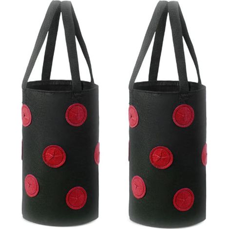 CCYKXA2 PCS 13 Trous Sacs De Fraises avec Trous Au Bas Sacs De Plantation Suspendus Sacs De Plantation De Fraises Suspendus 3 gallons 20cmx35cm (1/5)