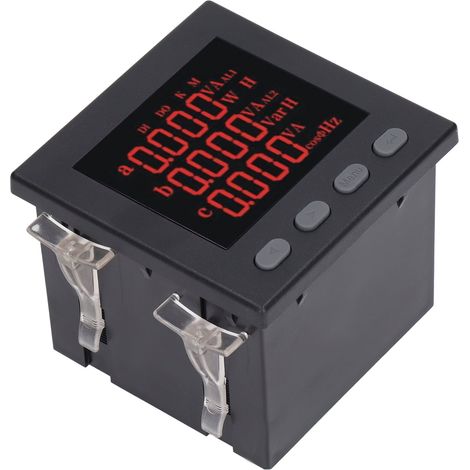 Compteur d'énergie triphasé numérique intelligent multifonction AC220V avec ampèremètre
