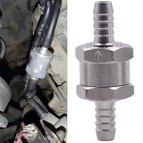 Clapet anti-retour de carburant en alliage d'aluminium, diamètres 6 mm, 8 mm, 10 mm et 12 mm, pour conduites d'essence, diesel et eau, compatible Peugeot et Renault. (1/5)