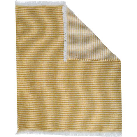 Couverture lit enfant tissu nid d'abeille Jaune Ocre 80x100 cm (1/2)