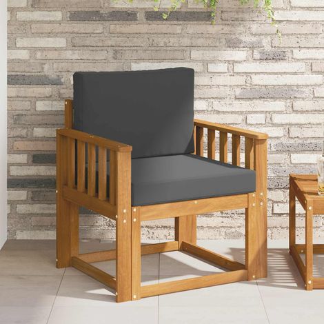 Outdoor-Sofa Massives Akazienholz und Polyester Natur (1/5)