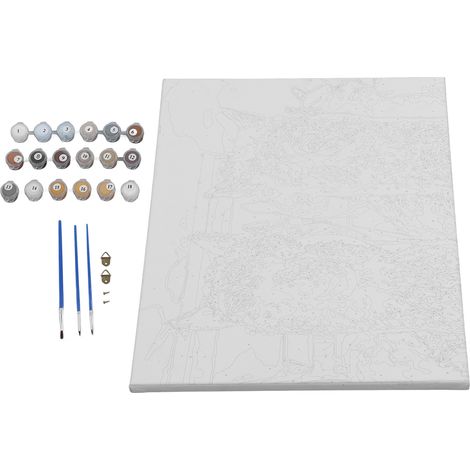 Tableau décoratif mural à l'huile acrylique, numéroté et peint à la main, représentant un alpaga. Peinture acrylique à l'huile, à faire soi-même. (1/5)