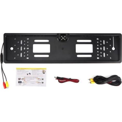 OMABETA Caméra de plaque d\'immatriculation Cadre de plaque d\'immatriculation européenne, caméra de recul LED, auto radar (1/4)