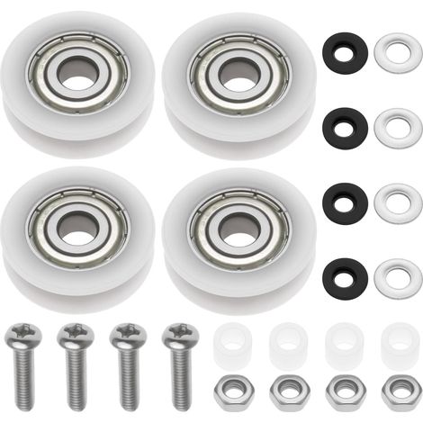 Lot de 4 Roues Porte Coulissante 21 Mm Nylon Pour Serre Avec Boulons Et Écrous Kit Remplacement Verre (1/5)