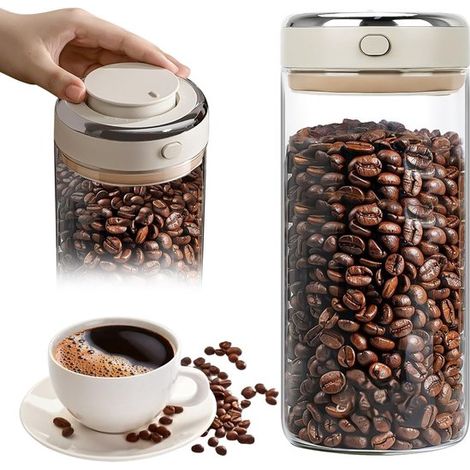 Contenitore per caffè ermetico da 1700 ml Contenitore per caffè con valvola CO₂ e indicatore di data Mantiene i chicchi di caffè freschi e aromatici Accessorio per caffè Crema per caffè (1/5)