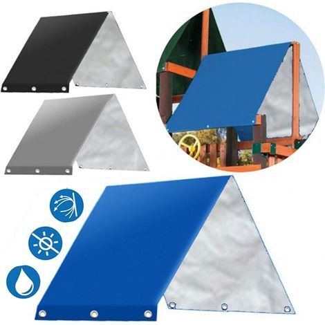 Bâche de remplacement étanche 132x229 cm pour portique de jeu, housse anti-UV durable pour balançoire et aire de jeux extérieure. (1/4)