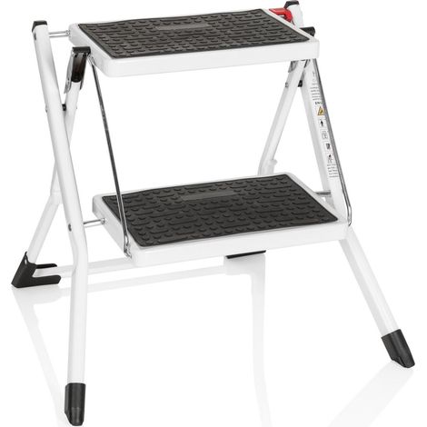 Echelle pliante SOLID W1 acier 2 marches blanc hjh OFFICE (1/5)
