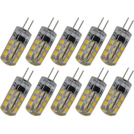 Lot de 10 ampoules LED G4 2,5 W 180 lm 3000-3500 K blanc chaud AC 220 V SMD2835 (24 LED)