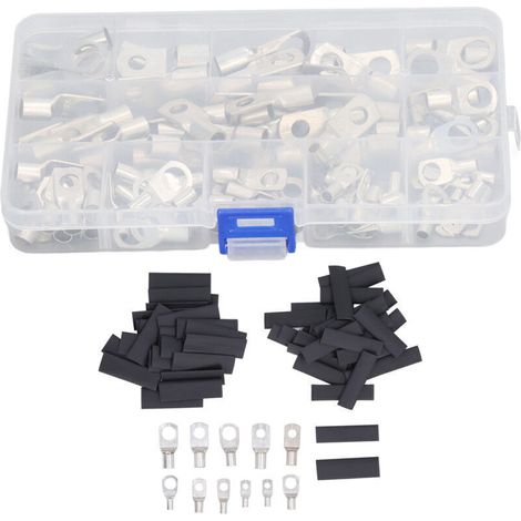 220 PCS Cuivre Connecteur de cosses à anneau en ABS résistant à la chaleur avec boîte de rangement pour système solaire,DUBUNS
