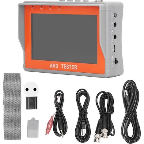 Tragbarer 4,3-Zoll-HD-Videomonitor-Tester mit analogem und koaxialem AHD-Videoanschluss, 2-in-1-CCTV-Tester, 100–240 V, EU-Stecker