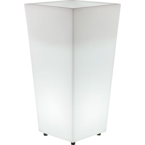 MELISA 40 Jardinière carrée et haute avec lumière pour plantes et fleurs très résistantes. Lumière blanc froid avec câble. Fabriqué en Polyéthylène en Espagne (1/4)