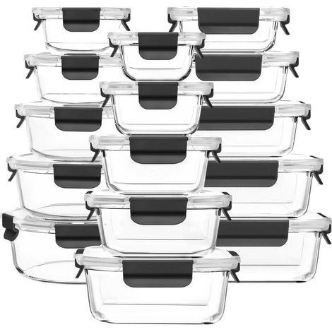 Glas-Vorratsdosen-Set 15-teilig, auslaufsicher, mikrowellen-, gefriergeeignet (1/5)