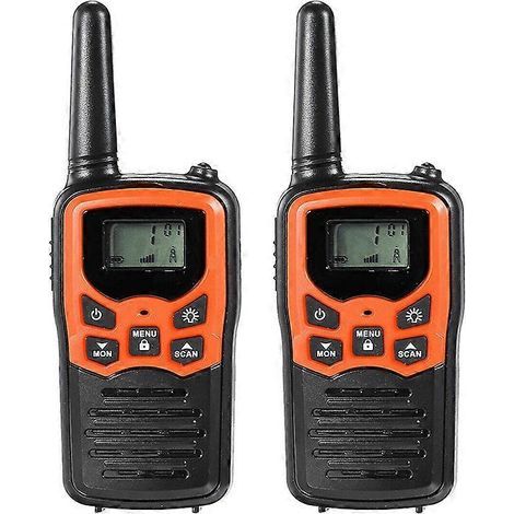 Lot de 2 radios portables 22 canaux UHF 400-470 MHz double bande longue portée (10 km). (1/5)