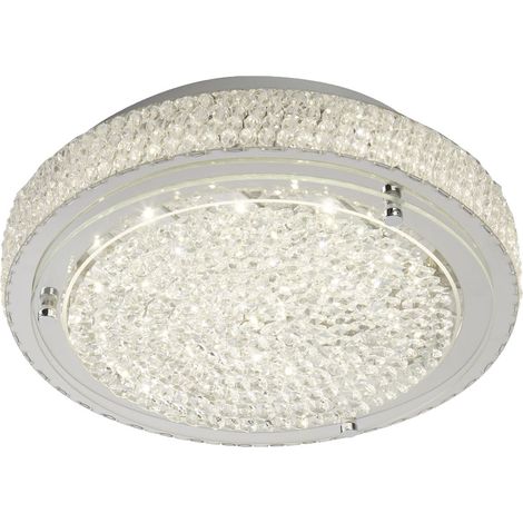Plafonnier LED lumière chrome aluminium couloir cuisine chambre salon éclairage (1/5)