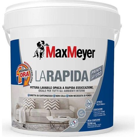 IDROPITTURA MAX LAVABILE LA RAPIDA 4 L BIANCO OPACO