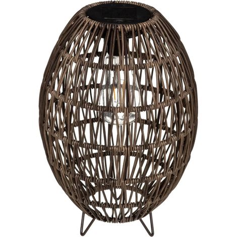 Solar-Laterne, geflochten, Ø 21 cm, braun (1/4)