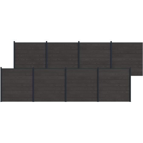 vidaXL Pannello di Recinzione 8 pcs WPC e Alluminio Nero