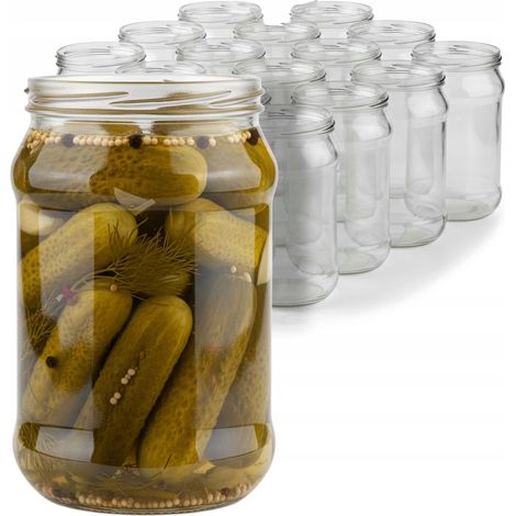 15 barattoli di vetro da 315 ml SENZA coperchio per miele, liquori, marmellate e conserve. (1/5)