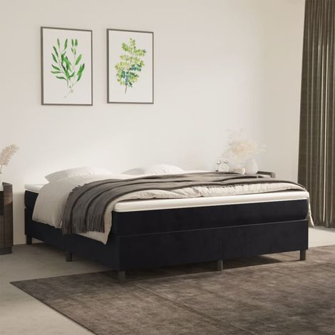Boxspringbettgestell Schwarz 160x200 cm Samt