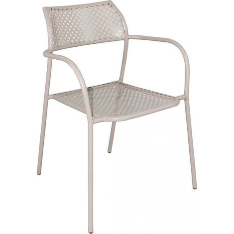 Sedia da Giardino Windsor Impilabile 56x56x78 h cm in Acciaio Tortora
