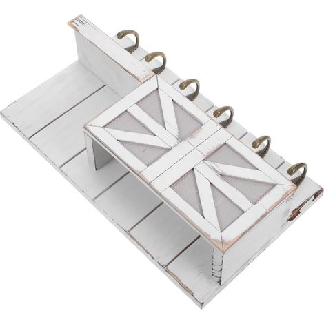 murale blanche élégante KICHOUSE avec porte clés et patères (1/5)