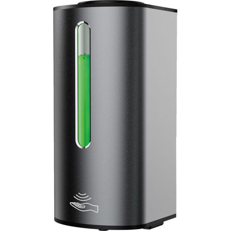Dispenser automatico di sapone liquido a parete, 380 ml – Sensore senza contatto – Grigio argento opaco – Facile installazione