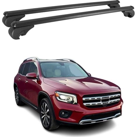 OMAC Aluminium Dachträger Querträger für Mercedes GLB X247 2019-2026 – TÜV / DIN 75302:2019 – Abschließbar – Max. 75 kg – 2 Stangen Schwarz (1/5)