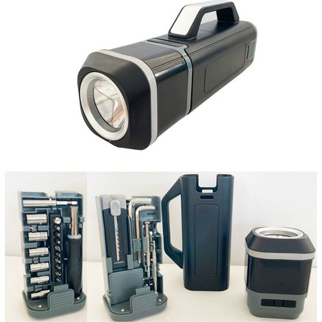 Coffret à Outils Portatif avec Lampe de Poche, Kit d'Outils Multifonction et Torche Puissante DK-106, 1 pièce (1/3)