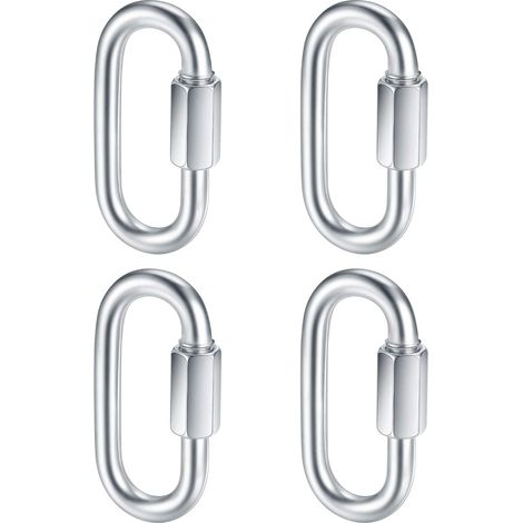 Stück M8 Hochleistungs-Karabinerhaken mit Verriegelung, Karabinerclip, Schnellverbindungskette aus Edelstahl für Outdoor-Aktivitäten, Camping, Angeln, Wandern – Tragkraft 500 kg