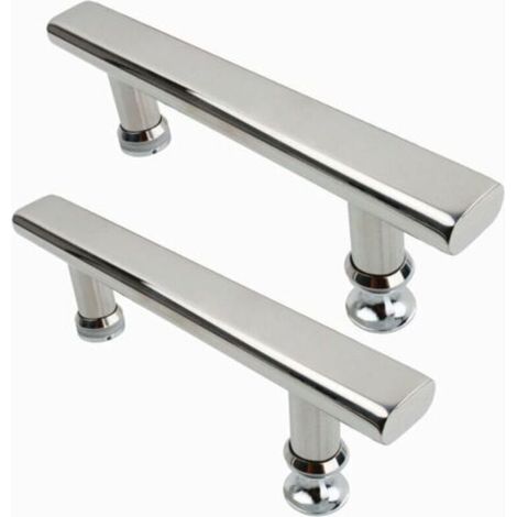 2x Chrome Stainless Steel Shower Door Handles 145mm Bathroom Kitchen Door Handles (1/5)