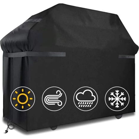 Housses de barbecue Housse de barbecue étanche Coupe-vent, indéchirable Housse de barbecue avec sangles et sac de rangement (145 x 61 x 117 cm) (1/5)