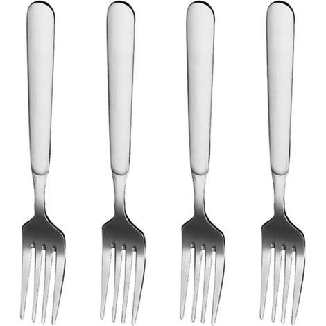 Four Dinner Forks - Food Grade Stainless Steel - Mirror Polished - Dishwasher Safe - For Family And Restaurant Use - Set Of 4 (1/4)