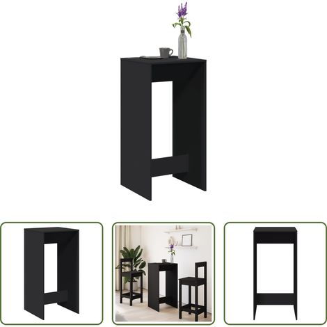 Holzwerkstoff - Bartisch Schwarz 51x50x103,5 cm Holzwerkstoff (1/5)