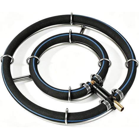 Aérateur de bassin - Anneau aérateur - 25 cm - Buse d'air en laiton - Bulles homogènes - Peut être collé - Ne pas boucher - Pour étangs - Grande ferme, villa, jardin paysager, étang (1/5)
