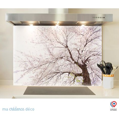 Fond de hotte : Cerisier - Verre trempé - 70 cm - 60 cm (1/5)