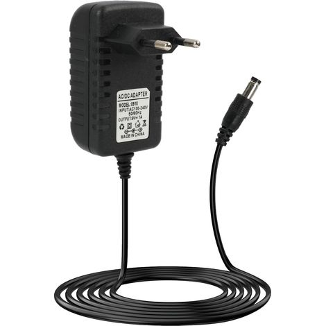 Chargeur 9V 1A 1000mA, Adaptateur Secteur Universel 9W avec Câble DC, Entrée AC 100-240V Sortie DC 9V, Fiche 5,5mm x 2,1mm, Adapté pour Caméra, Arduino, Pédale Guitare, Routeur (1/5)