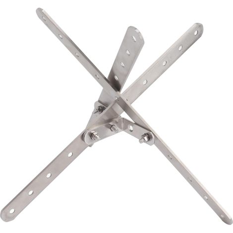 Support De Feu Pliable, Cadre De Support De Bois De Chauffage De Camping en Acier Inoxydable pour Barbecue en Plein Air (23x21,5x19,5 Cm) (1/5)