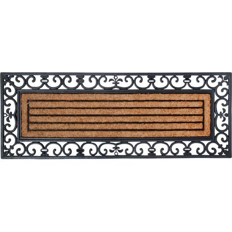 Paillasson d'entrée 120 cm – Coco et caoutchouc – Dimensions L 120,7 x P 45,3 x H 2 cm – Pour intérieur et extérieur – Best For Boots (1/2)
