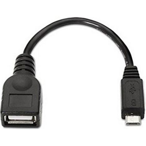 Cable USB 2.0 Nanocable 10.01.3500/ MicroUSB Macho - USB Hembra/ 15cm/ Negro (1/4)