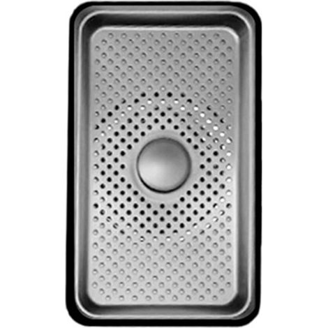 Filtro per lavello in acciaio inox con forma rettangolare a siamese