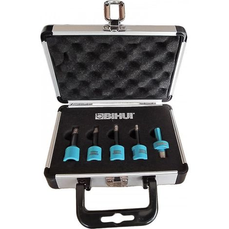 Coffret de 4 trépans diamantés M14 – Diamètres 6/8/10/12 mm – Adaptateur hexagonal – Perçage à sec pour céramiques (1/3)