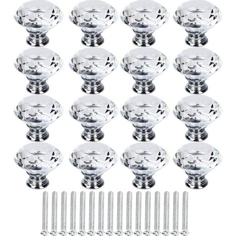 De 10 a 40 tiradores de cristal para puertas, cajones, armarios o roperos (EE. UU.) (1/5)